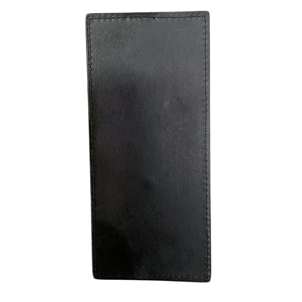 NWOT Badgley Mischka Black Leather Slim Card Holder Credit Card Wallet 7